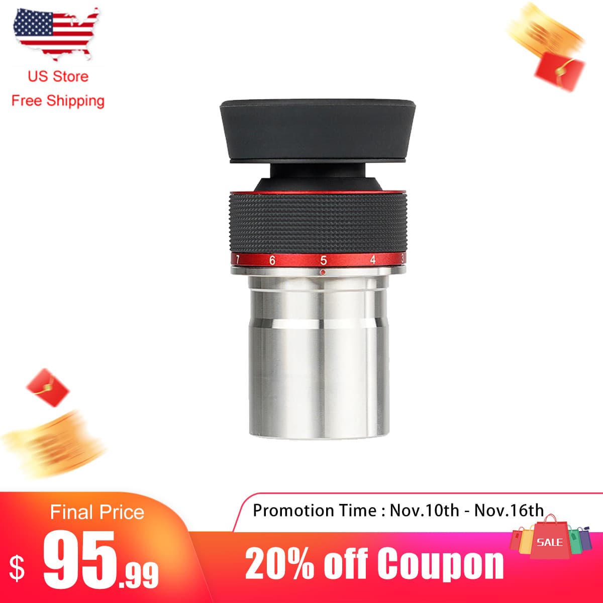 SVBONY SV215 1.25inch 3-8mm Planetary Zoom Eyepiece for Planetary Observation
