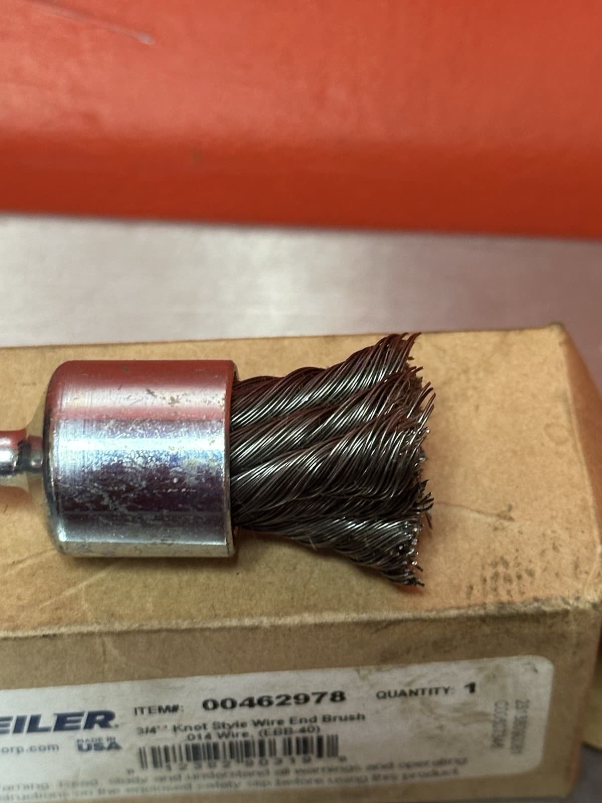 WEILER 3/4" .014 Stainless Steel Knot Wire End Brush 3/4! (EBB-40) Free Shipping 3