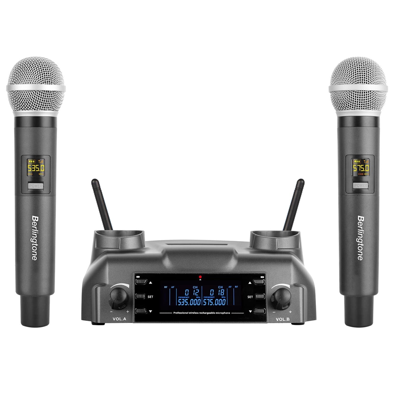 Berlingtone BR-60UM Wireless Microphone System Dual Wireless Mics, rechargeable 3