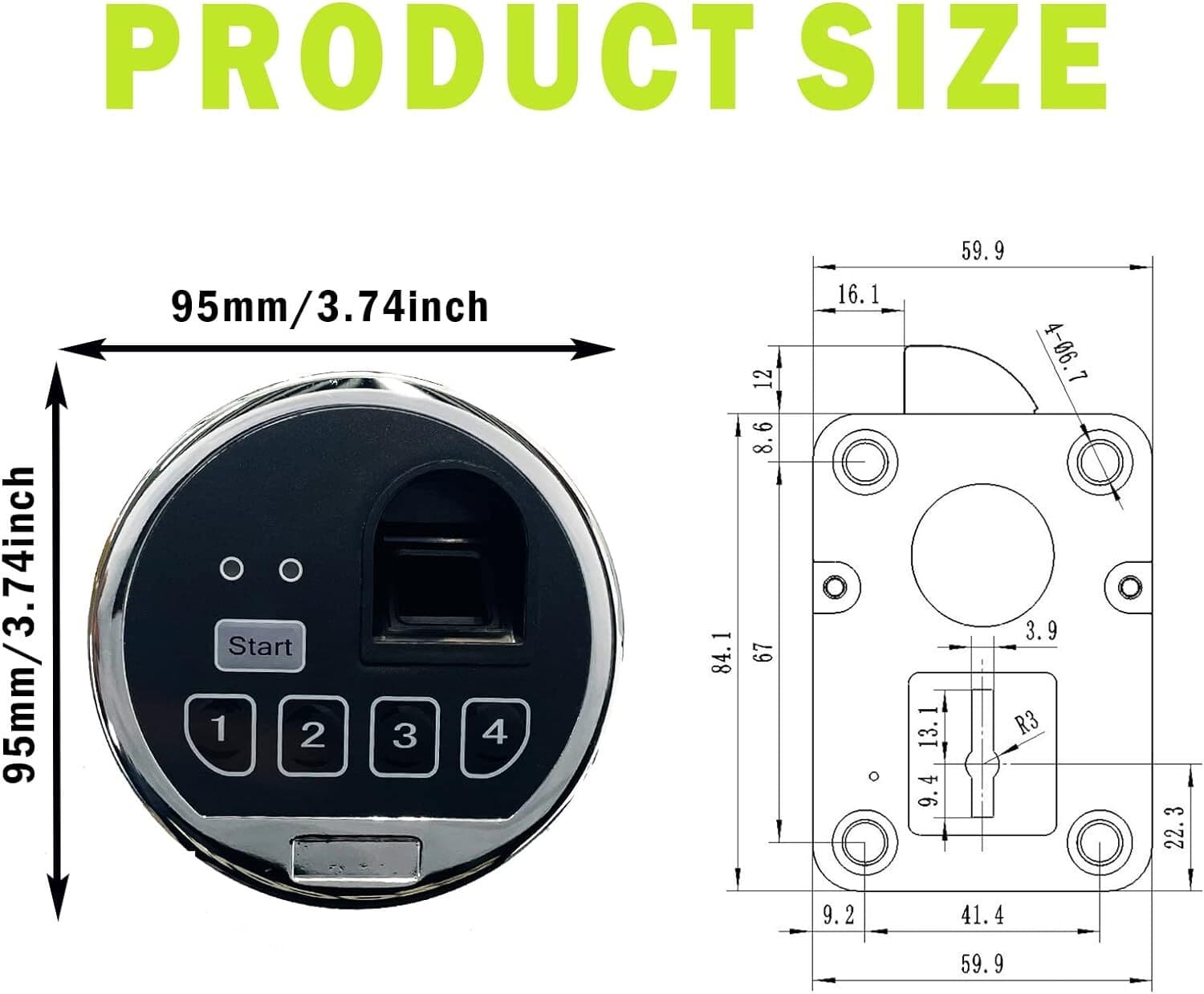 Fingerprint Gun Safe Lock Electronic Keypad Lock Swing Bolt Lock For Safe Box 3