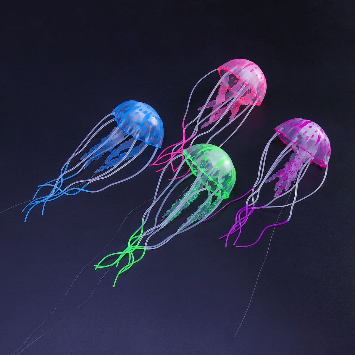 6 Pack of Floating Neon Artificial Jellyfish - Fish Tank Aquarium Decoration 5