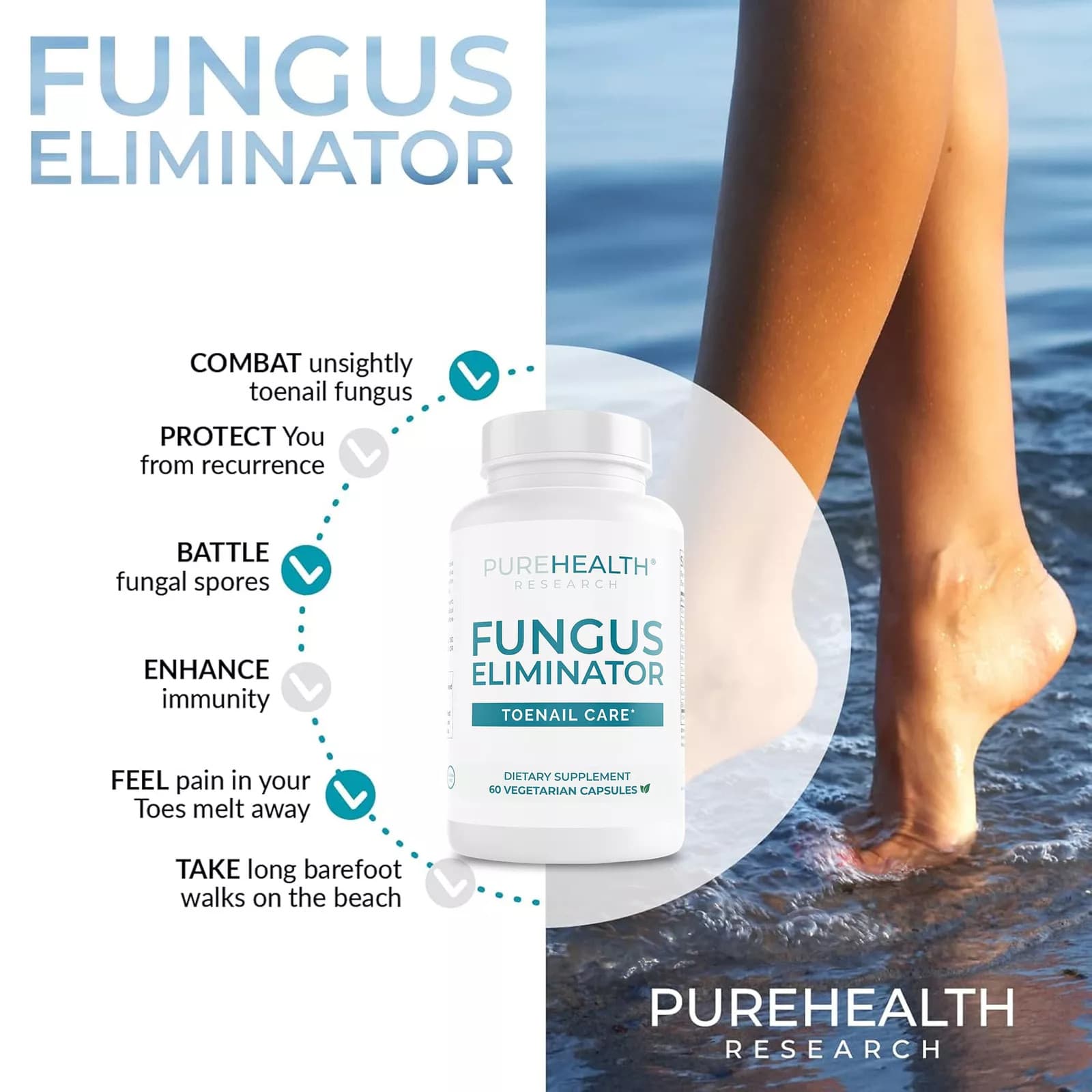 40 Billion Fungus Eliminator Elimination Probiotic Toe Nail Finger Care 60 US 4