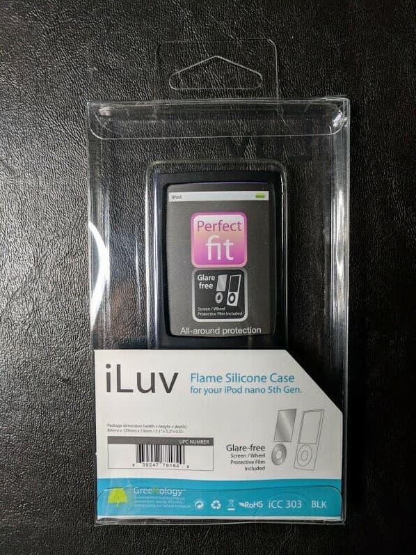 iLuv iCC303 Black Flame Silicone Soft Case for Apple iPod 5th Generation Nano 2