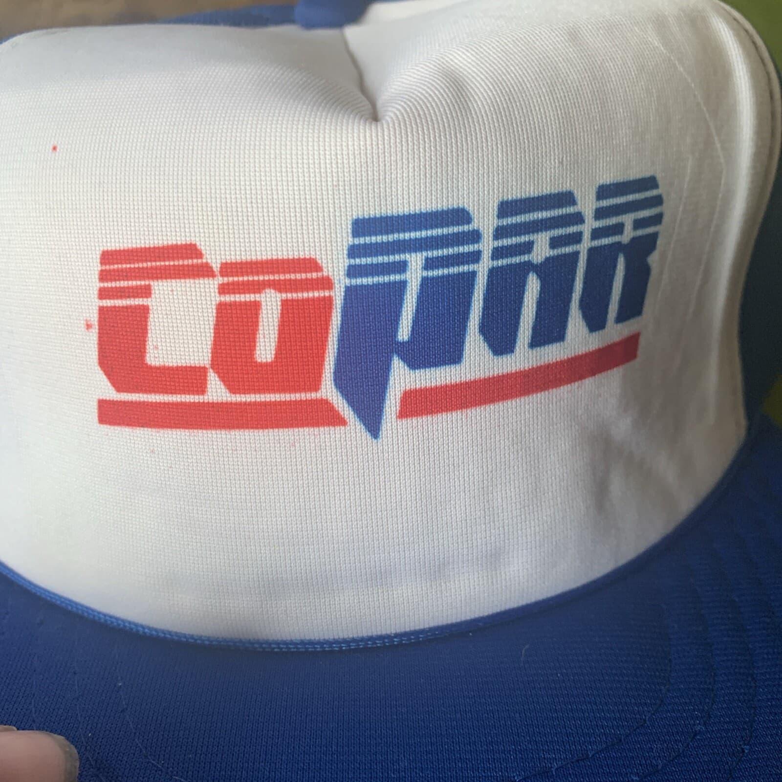 Vintage Copar Panzer Garden Lawn Yard Tractor Mower Hat Red White Blue Yupoong 2