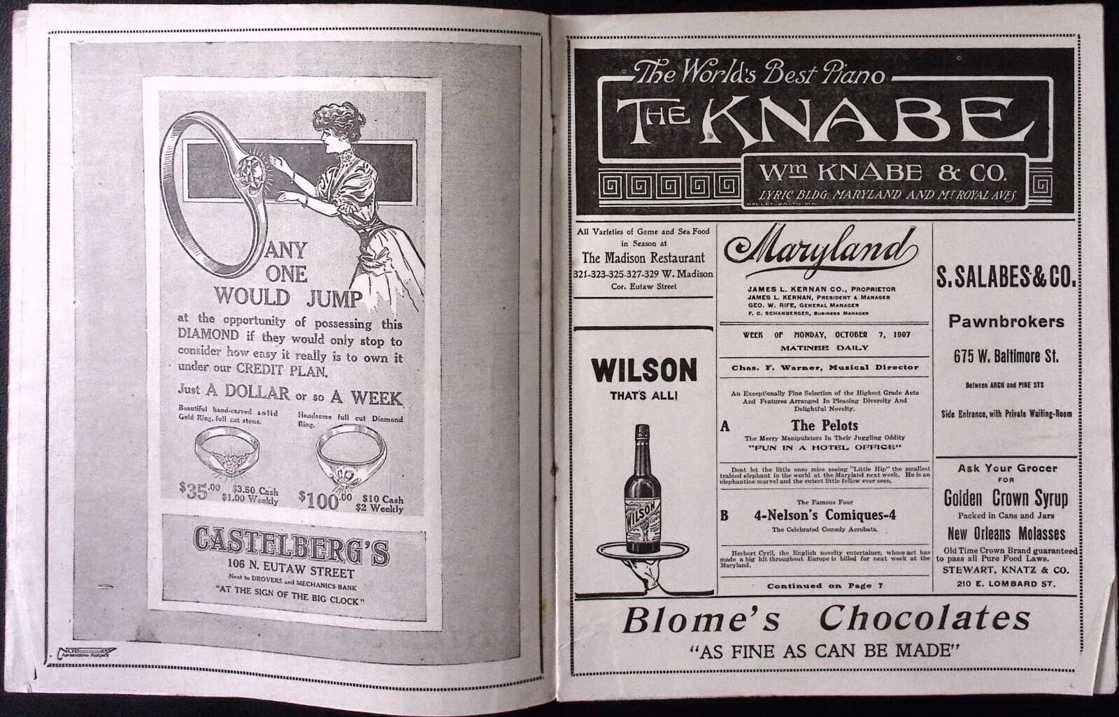 October 7 1907 Maryland Theater Vaudeville BF Keith's Circuit Weekly Program 5