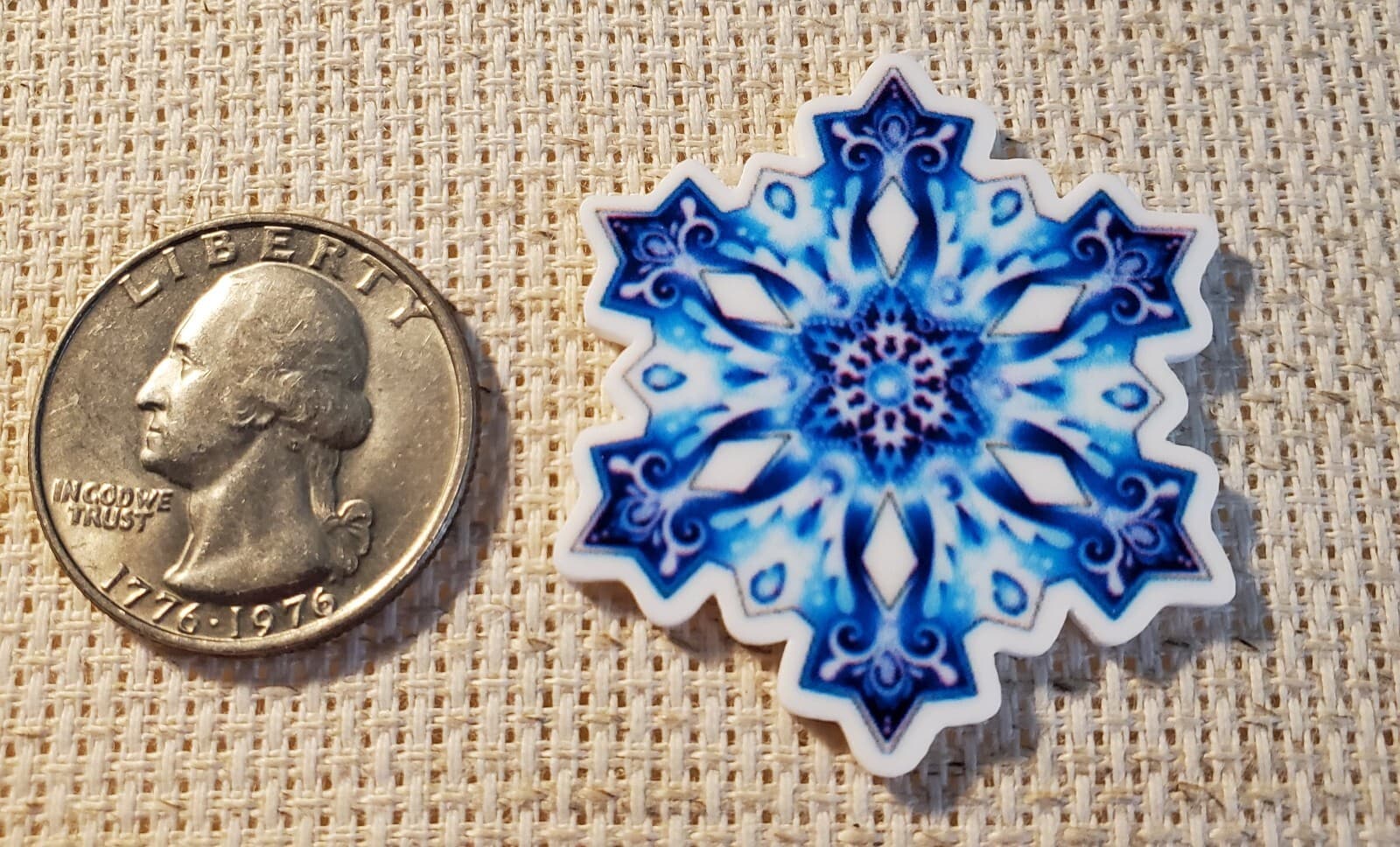 Pretty Snowflake Magnetic Needle Minder Cross Stitch Embroidery | Cover Holder 2