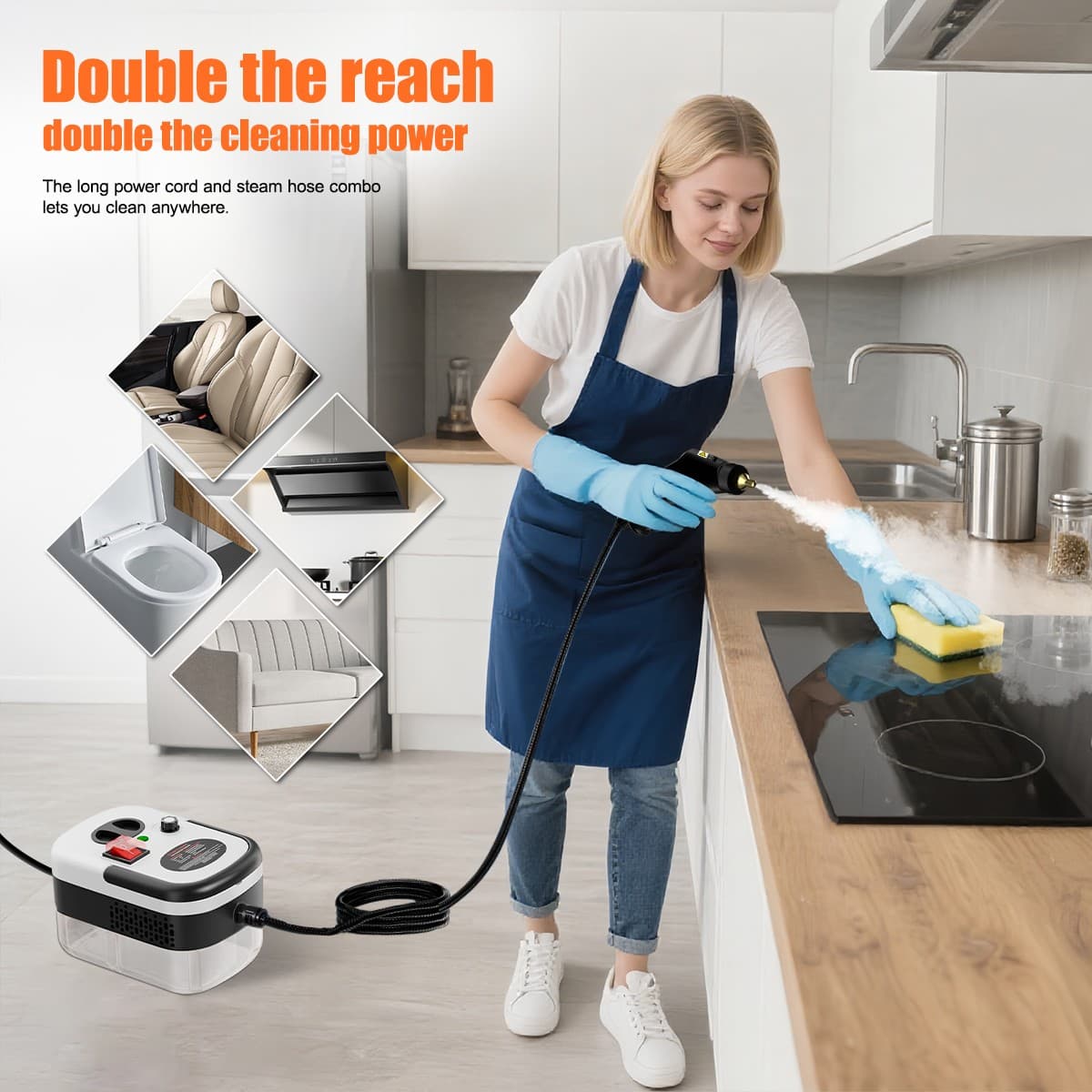 AC Steam Cleaner – 2500W Power Deep Clean & Disinfect, High-Temp High Pressure 5