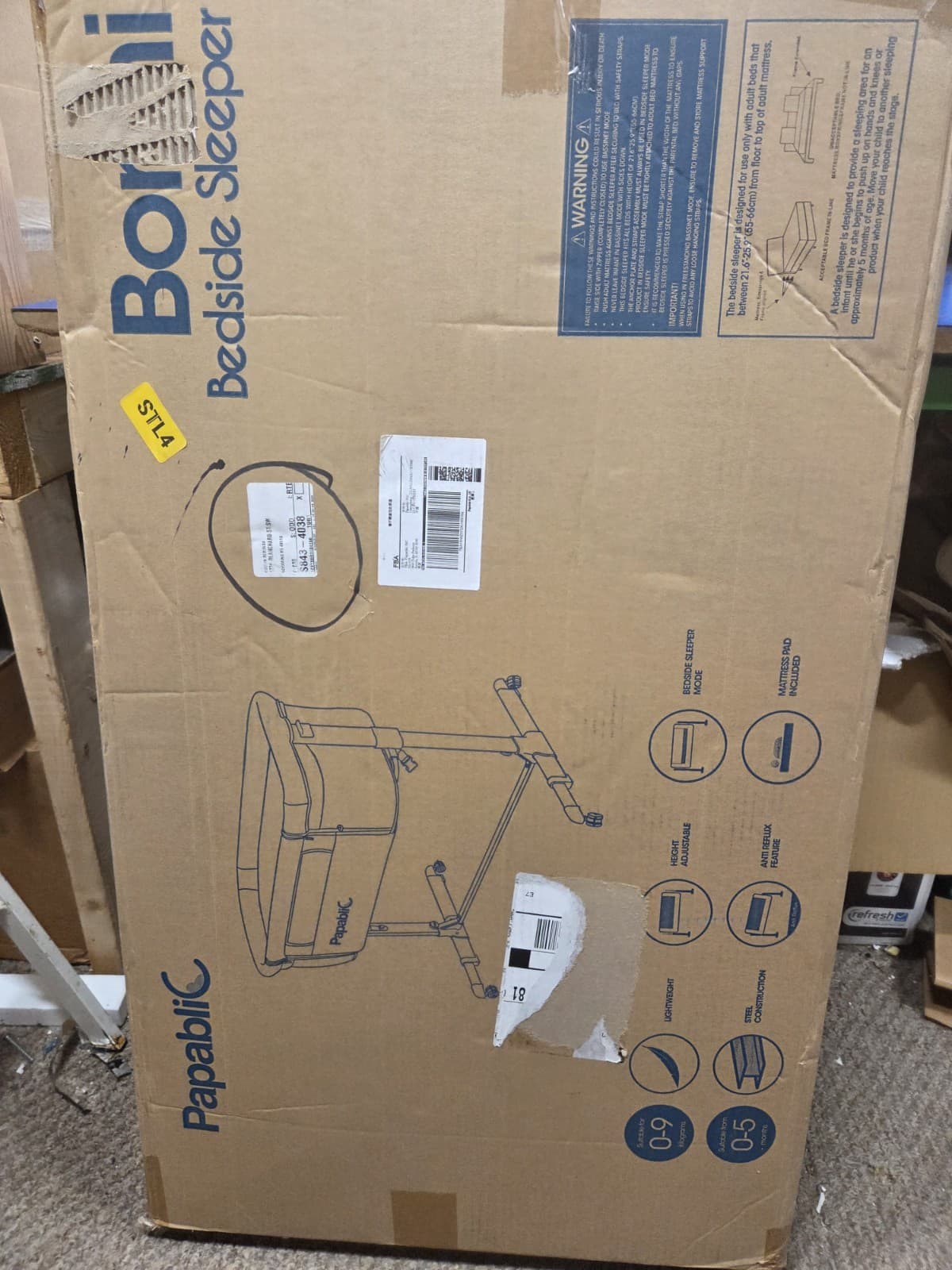 Papablic Baby Bassinet, Bedside Bassinet for Baby Gray 2