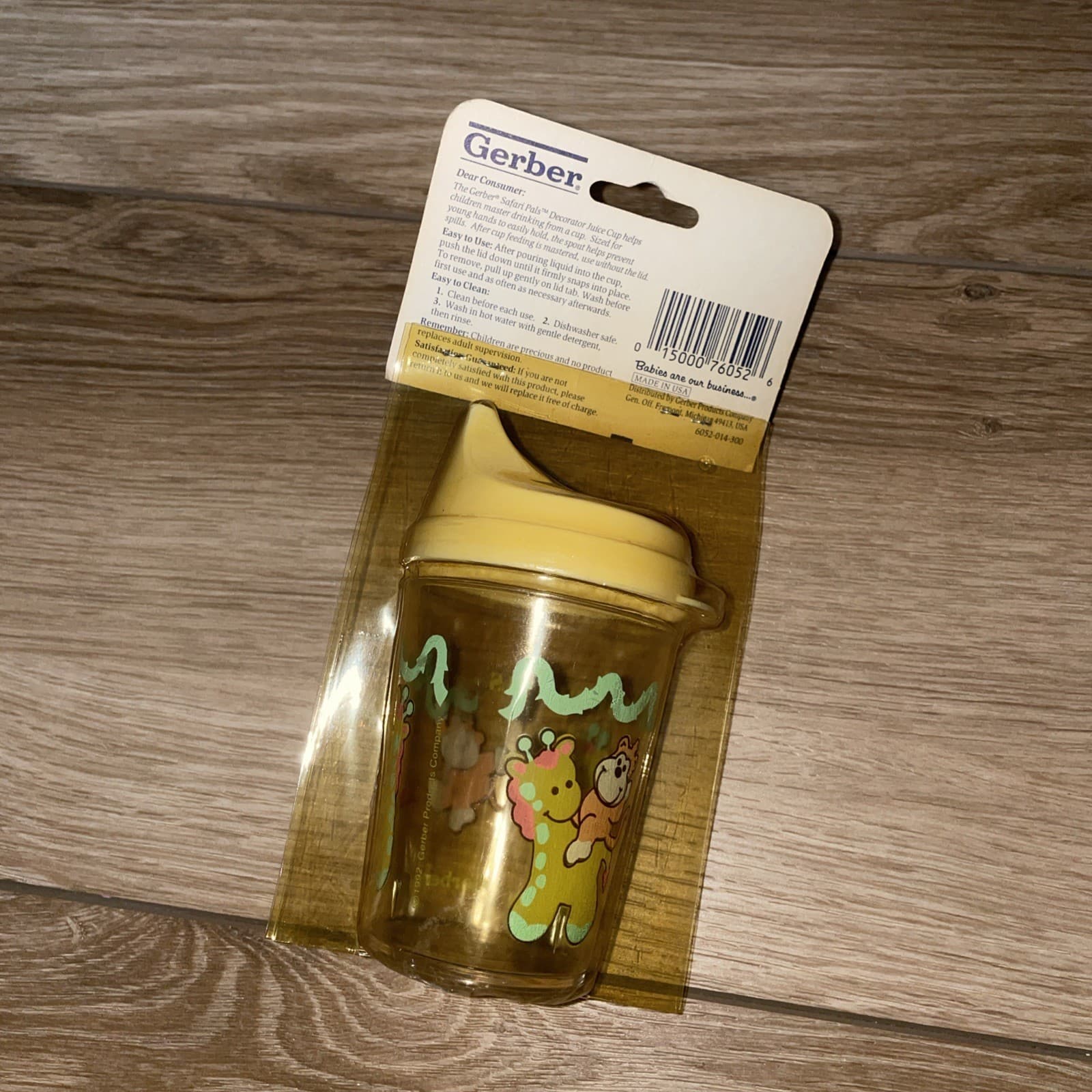 Vintage 1992 Gerber Safari Pals Juice Cup 4oz Monkey Giraffe NOS NEW 4