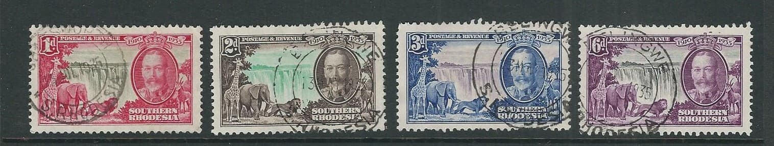 SOUTHERN RHODESIA 1935 SILVER JUBILEE (Scott 33-36) VF USED 