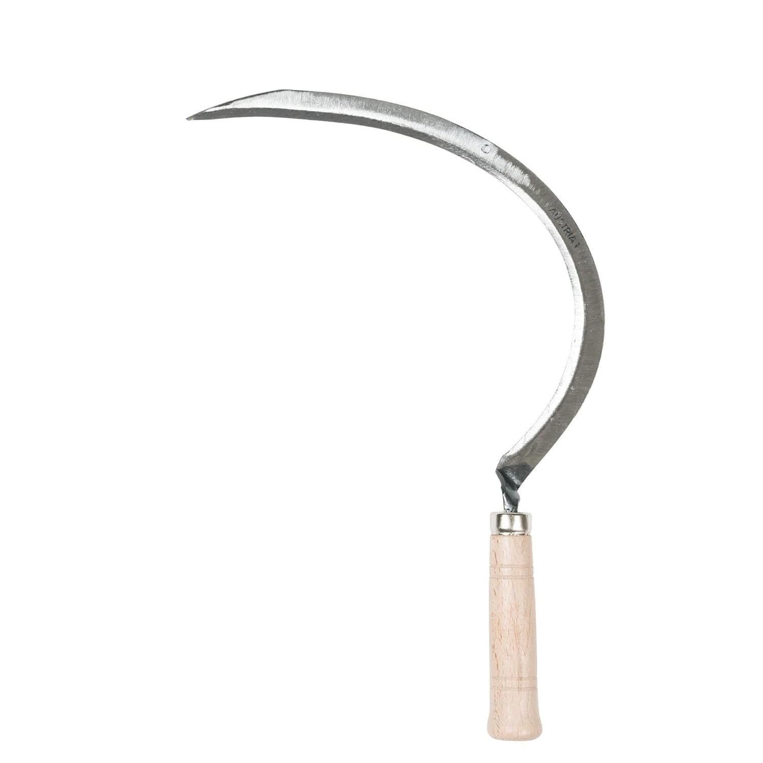 General Purpose Grass Sickle, Offset Plain Edge, Steel Shank, Hardwood Handle 2