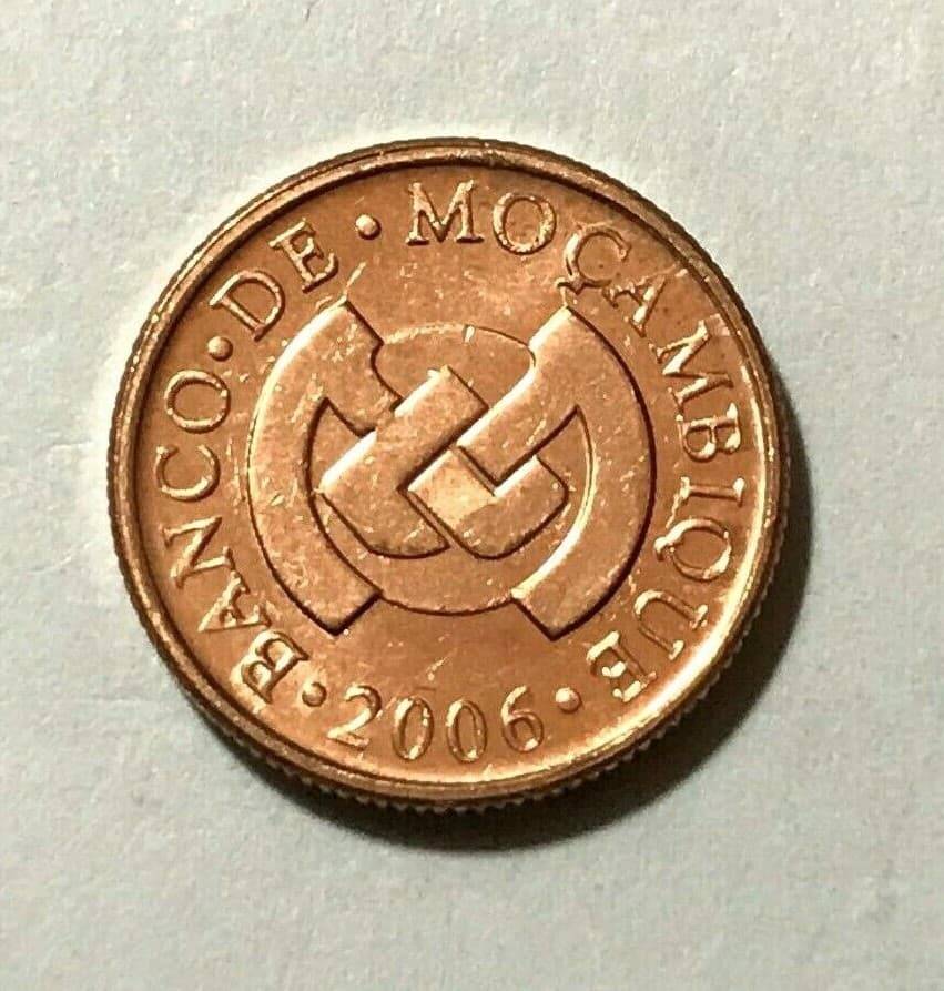 2006 Mozambique 1 centavo, Rhino, animal wildlife coin 2