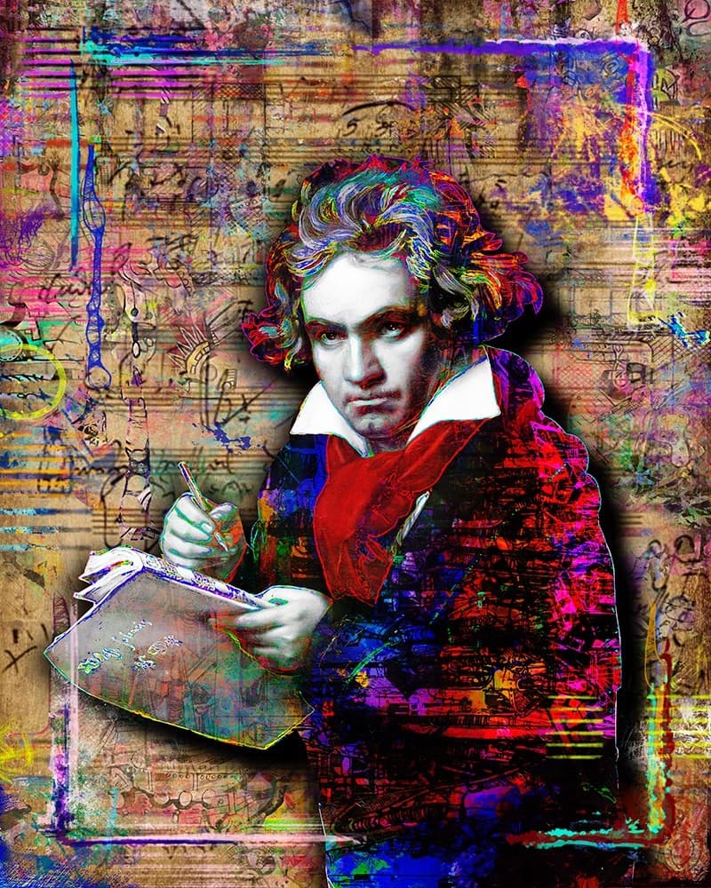 Ludwig Van Beethoven 16x24in Poster, Beethoven Tribute Pop Art Free Shipping US 6