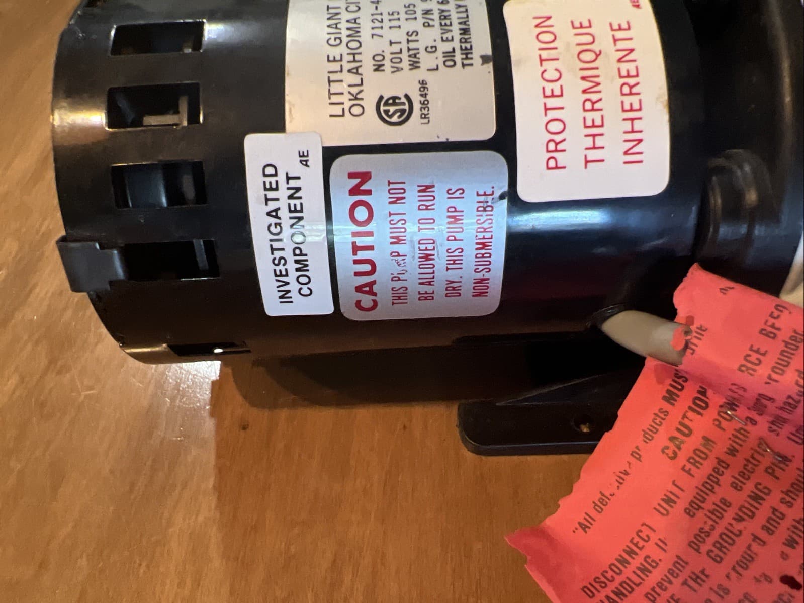 Little Giant Pump 580503 1/25 Hp Polypropylene Magnetic Drive Pump   115V   1/2" 4