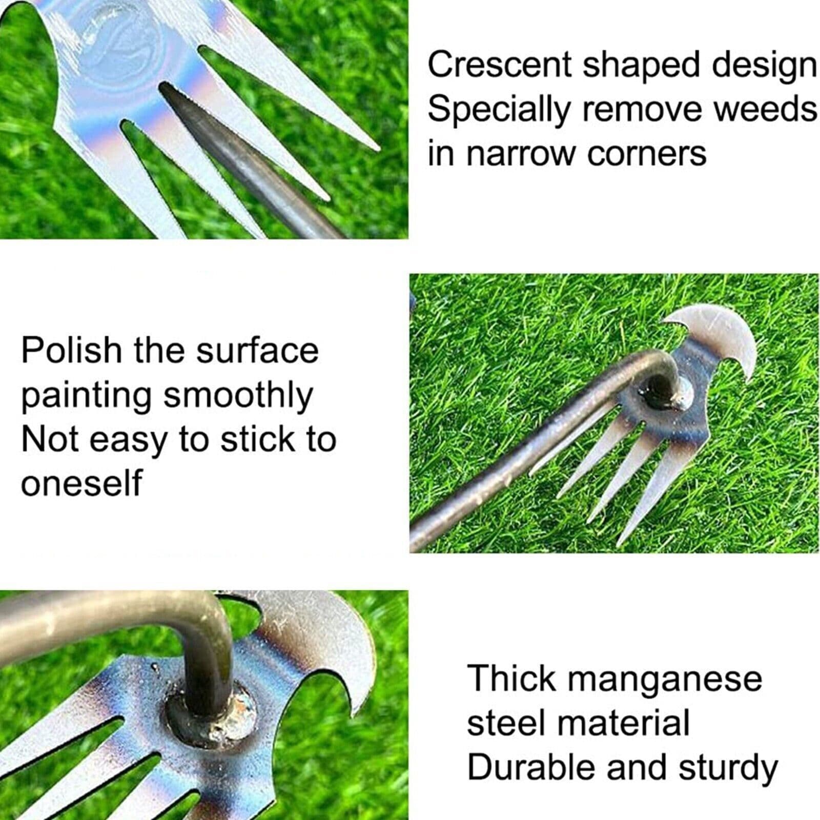 Handheld Weed Puller Weeder Garden Lawn Grass Root Remover Tool Manganese Steel 6