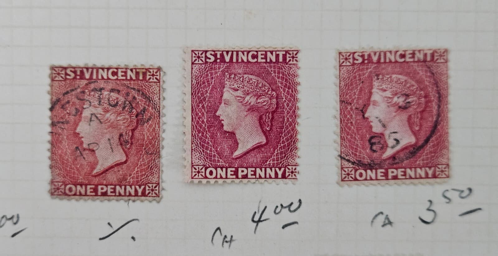 1862-1897  British Colonies, ST. Vincent QV Mint (MH) & Used Selection (22) 2