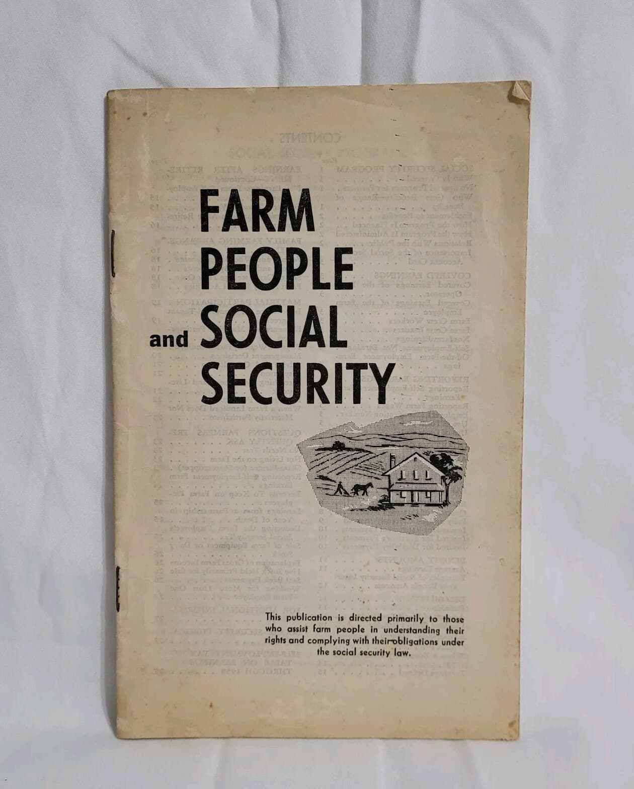 Vintage Farm People and Social Security Booklet 1958 US Government Ephemera