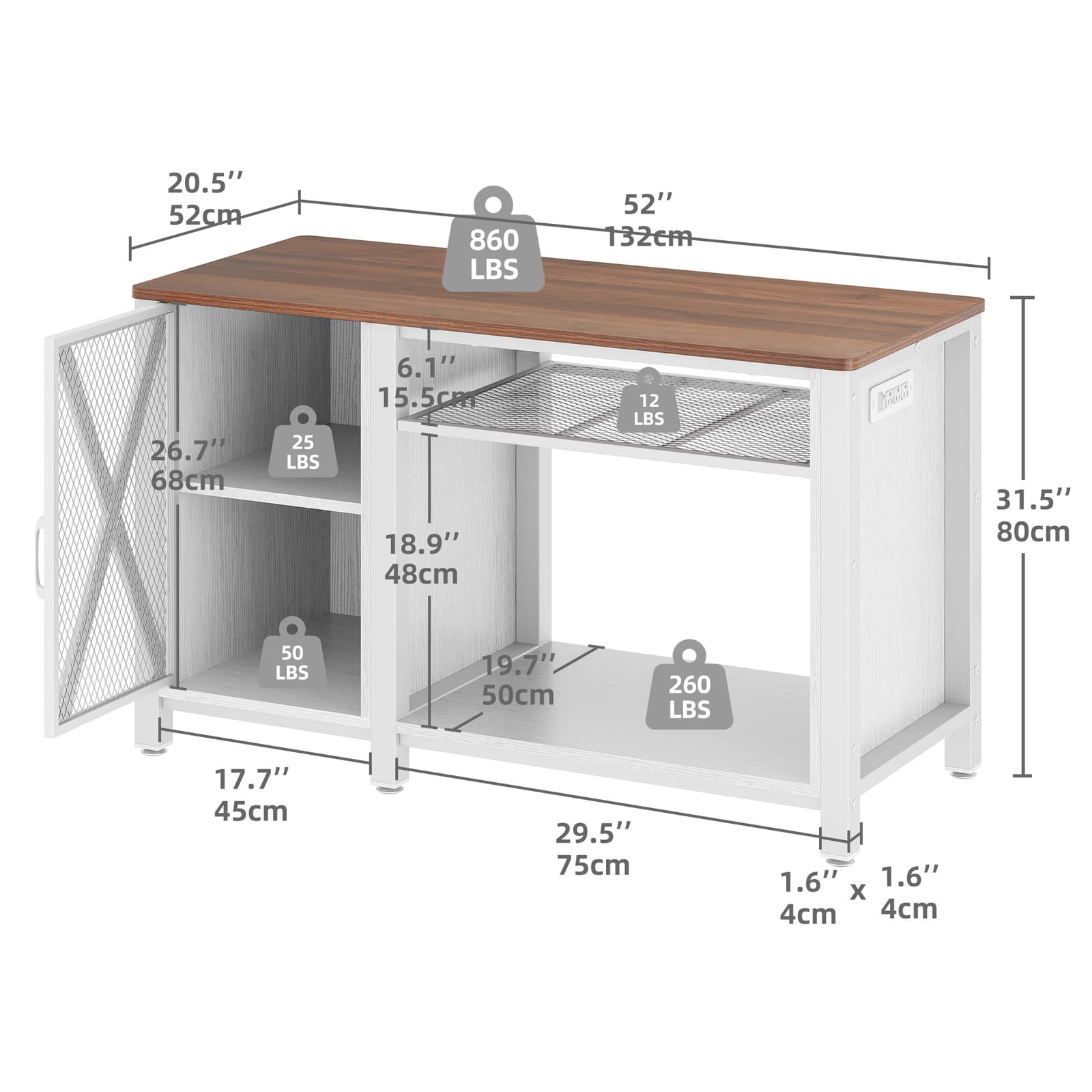 Farmhouse Aquarium Stand for 75 Gallon Tank w/ Storage Power Outlets Turtle Tank 2