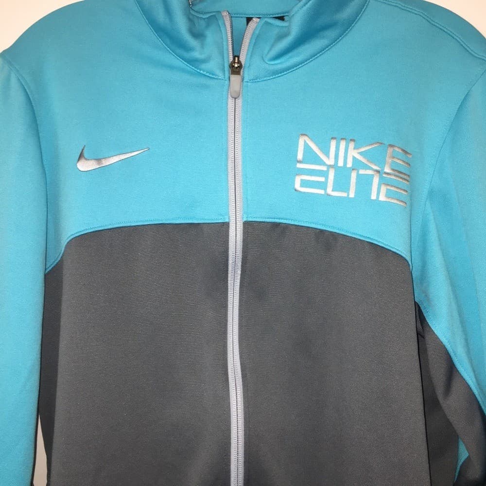 Nike Elite Track Jacket Turquoise  Gray Zip Up S 2