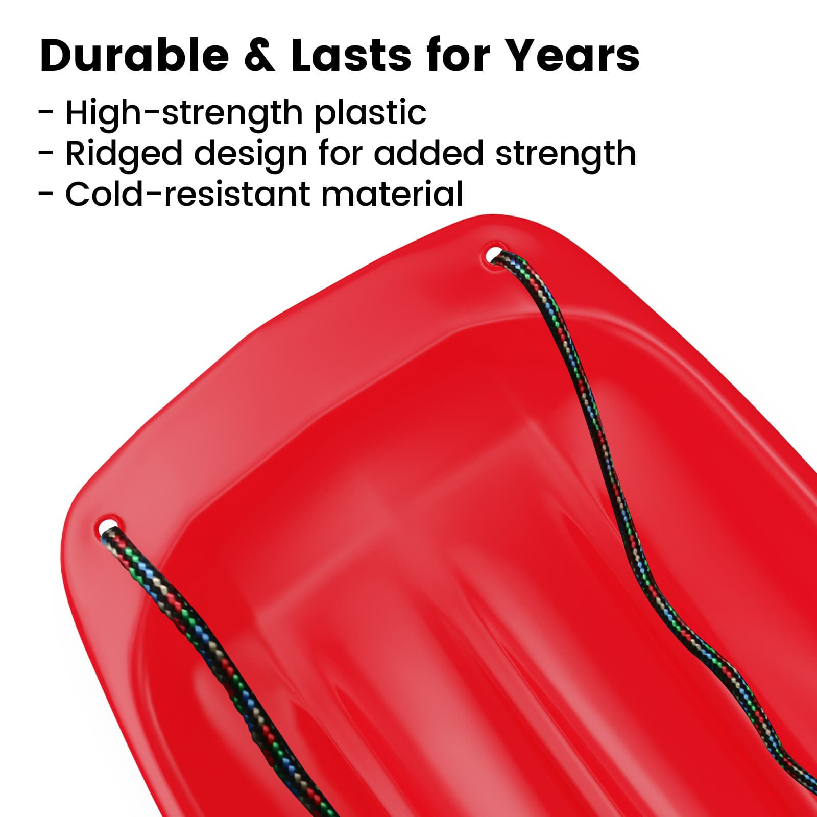 35 in Snow Sled with Pull Rope Plastic Winter Toboggan Sled For Kids & Adults 5