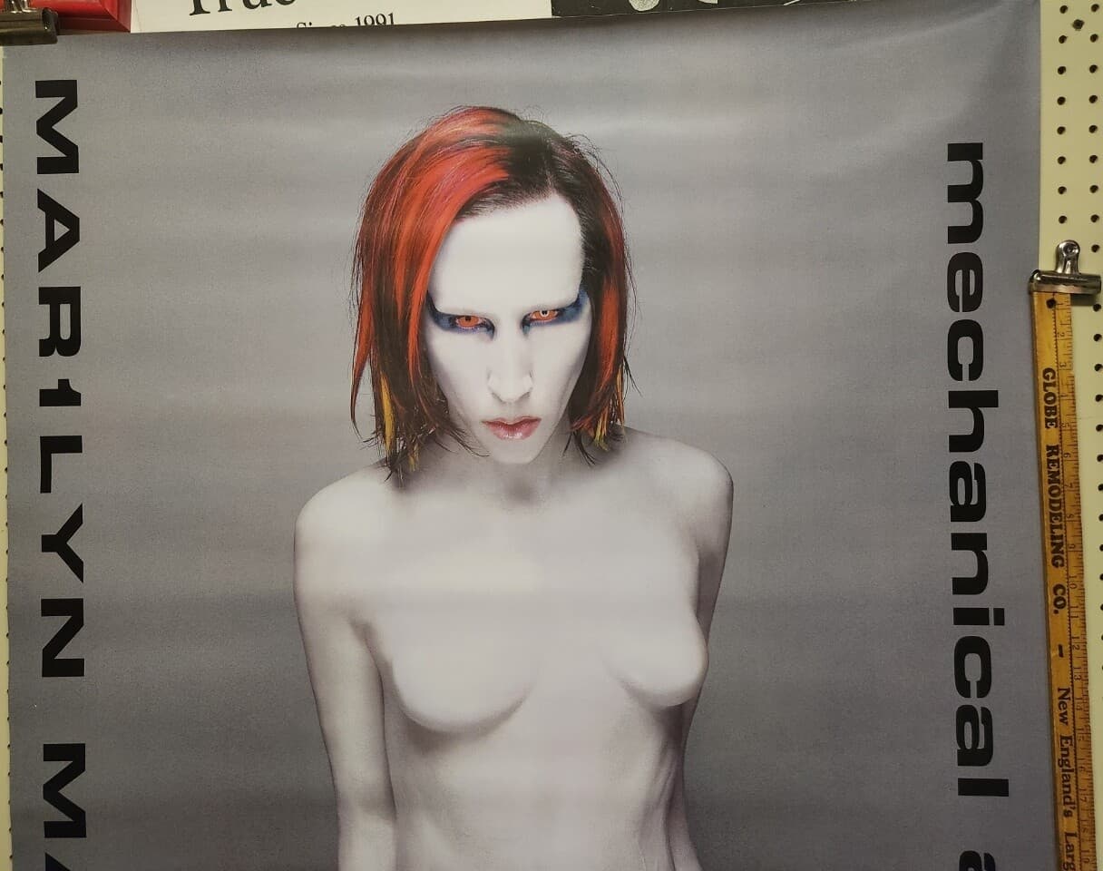 Marilyn Manson 1998 Mechanical Animals HUGE 3'x4' promotional subway poster EXC 3