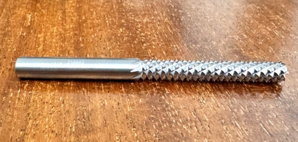 .250" Carbide Diamond Cut Router w/ End Cut , 1.25"x 3"OA  13141502 Brouck USA 2