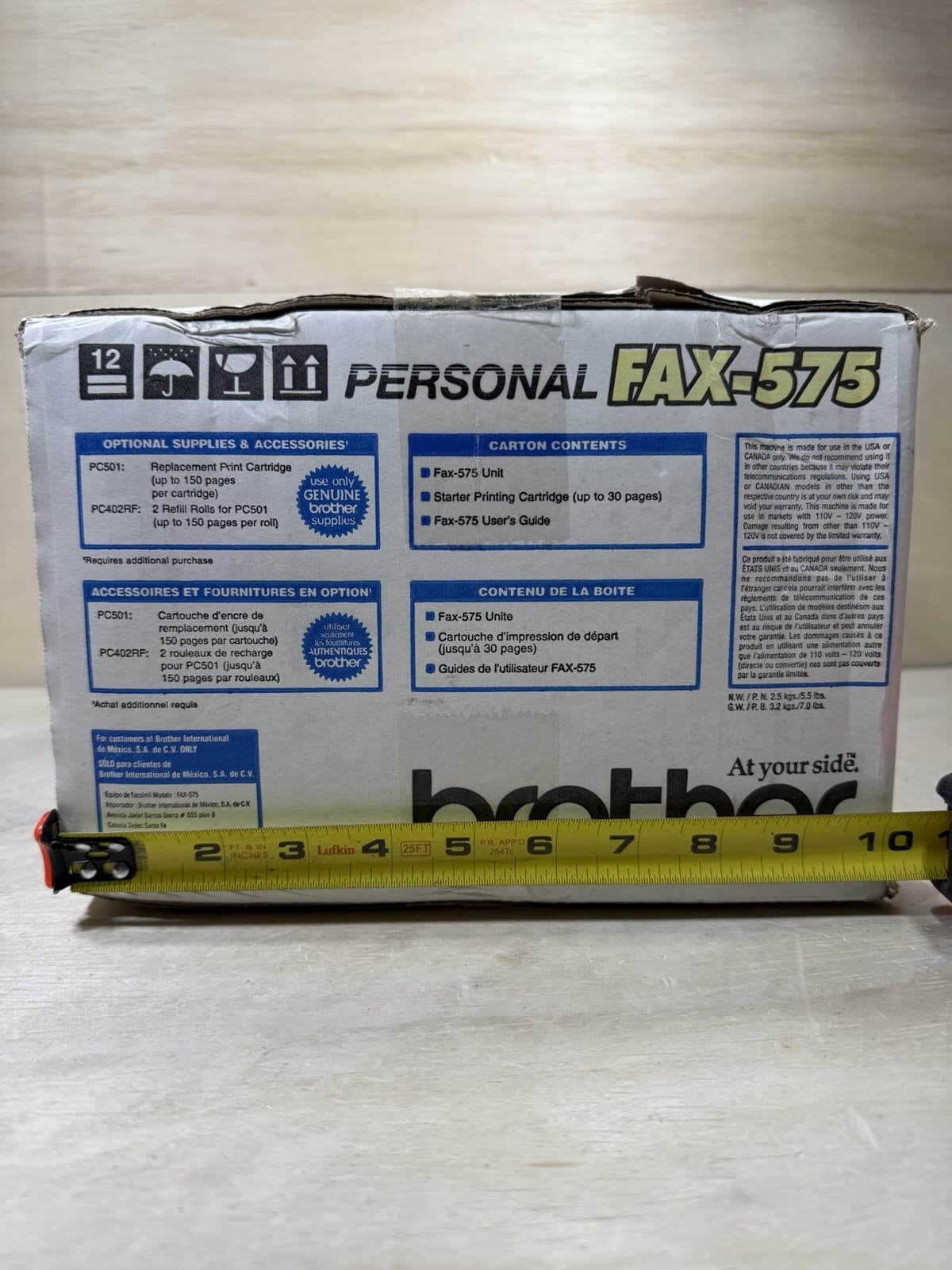 Vintage Brother FAX-575 Personal Fax Machine and Copier Brand New NOS 6