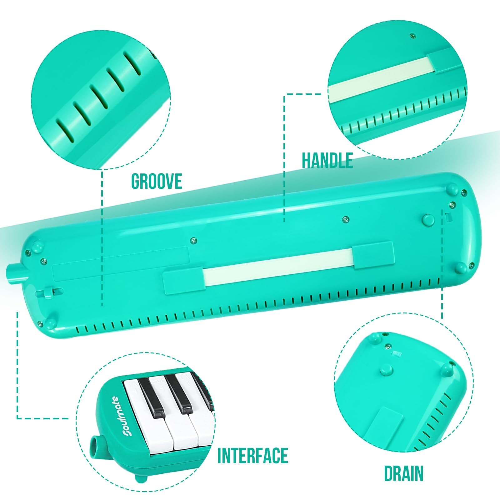 Melodica Instrument 32 Keys Double Mouthpiece Air Piano Keyboard Musical Inst... 5