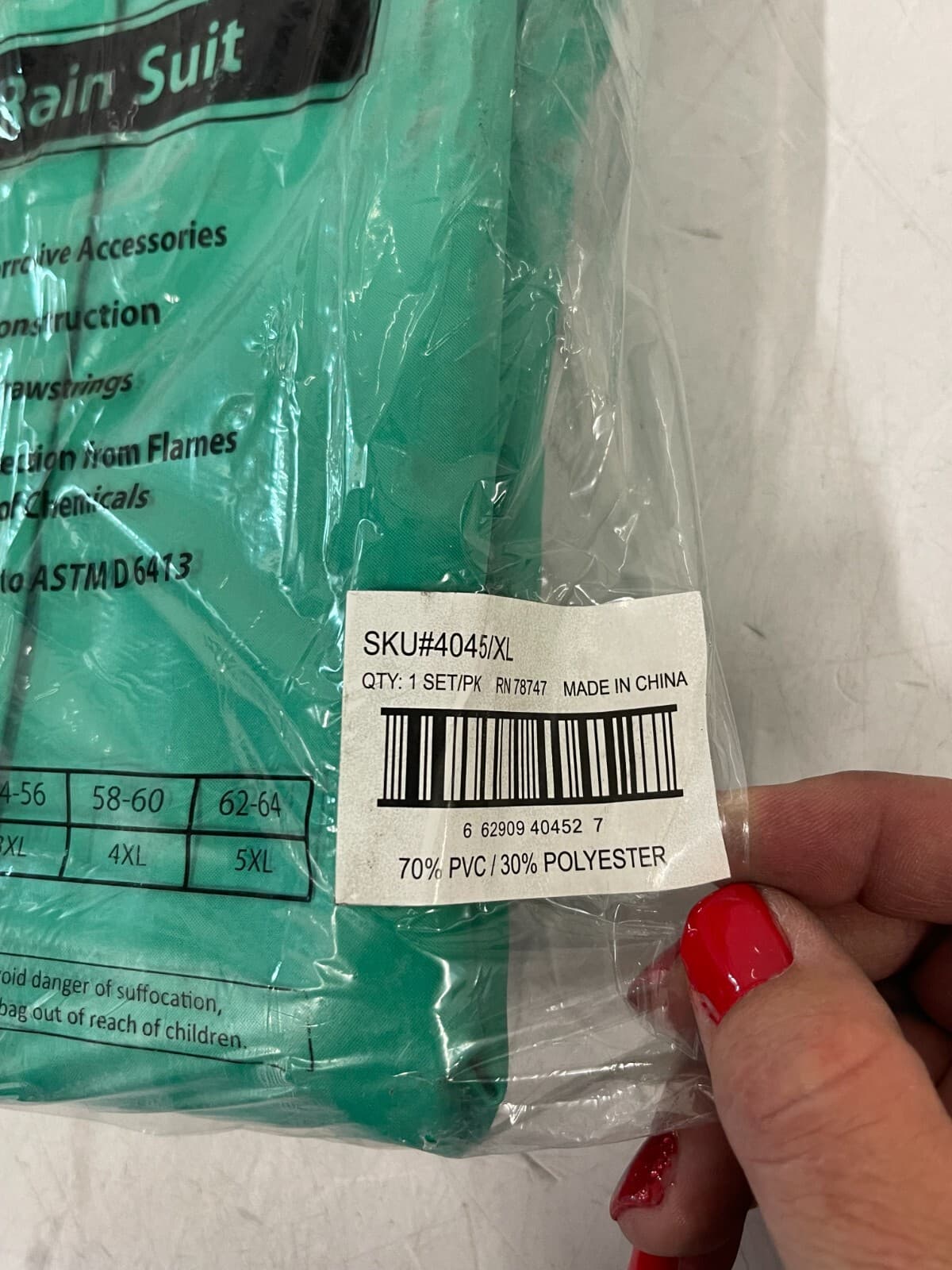 Heavy Duty Ind. Acid Suit Chemical & Flame-Resistant 2-Piece Rain Suit Med-2XL 4