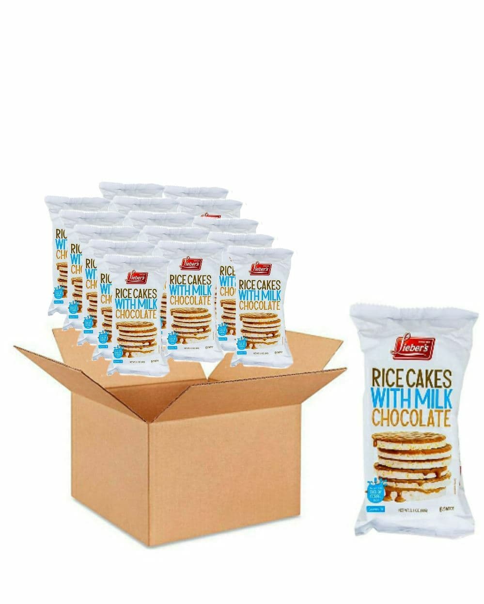 Lieber's Milk Chocolate Covered Rice Cakes, 3.1 oz (Pack of 16)