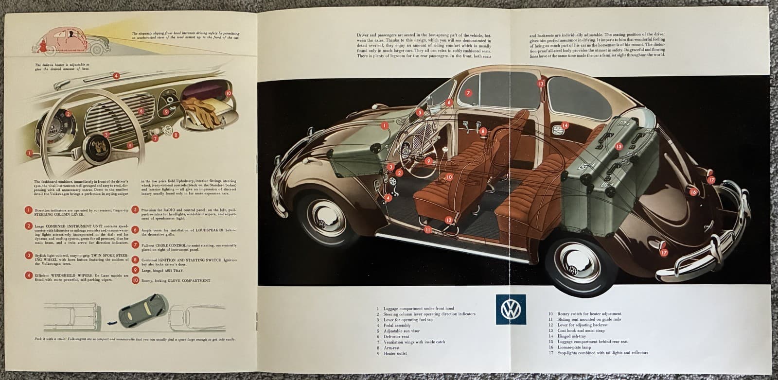 1954 Volkswagen 10-page illustrated sales brochure with foldout 4