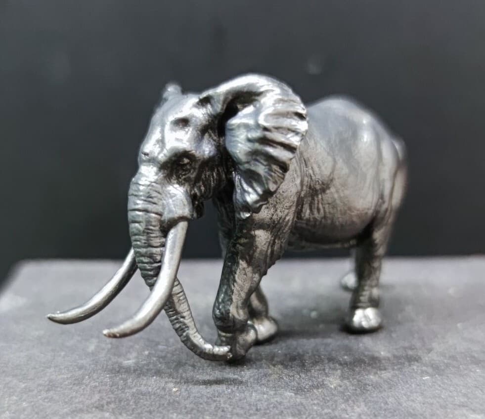 Black Brass Mammoth Statue Elephant Animal Figure Display Decor 2