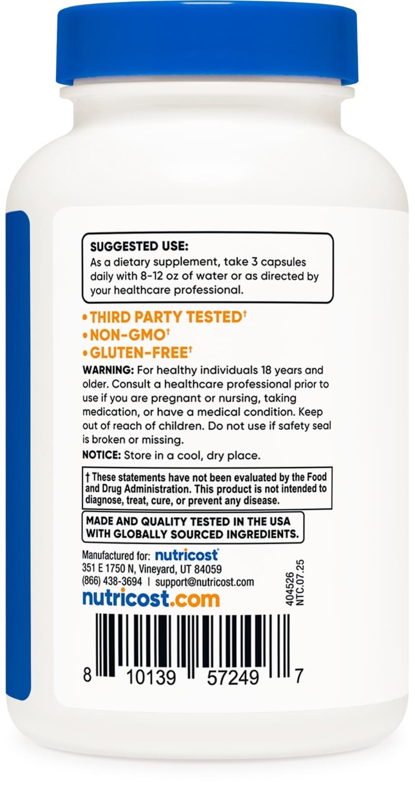 Nutricost T-Level Complex (90 Caps) - Gluten Free, Non-GMO 4