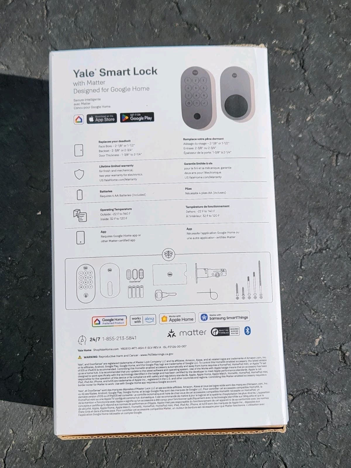 Yale Ash Keyed Deadbolt Smart Lock with Google Matter YRD510-MT1-ASH 4