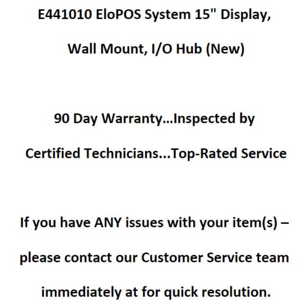 E441010 EloPOS System 15" Display, Wall Mount, I/O Hub (New) 6