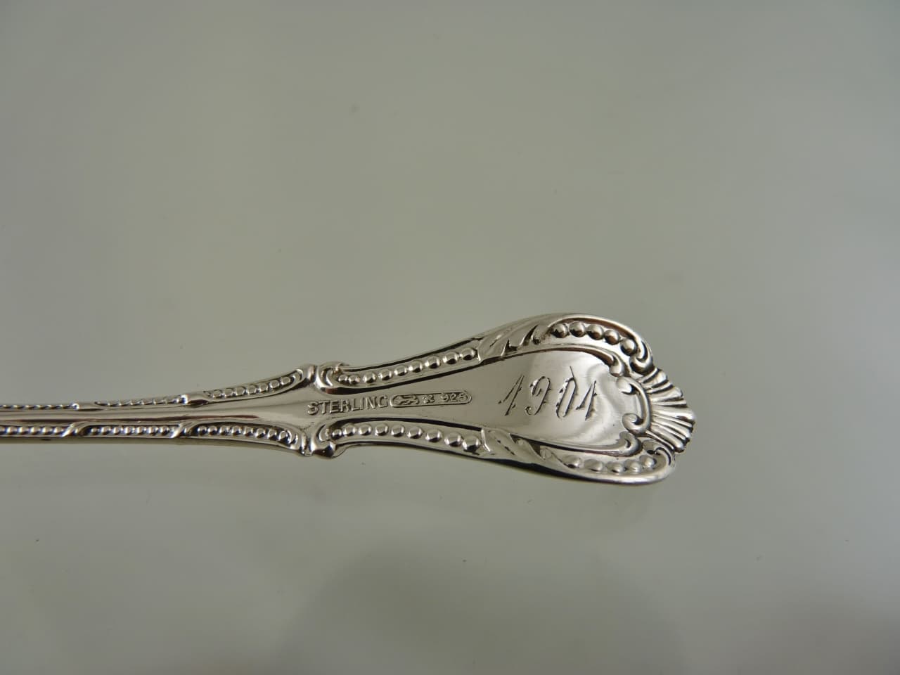 unknown BEADED BORDER 5 O'CLOCK SPOON BY BIRKS RODEN "S" 4