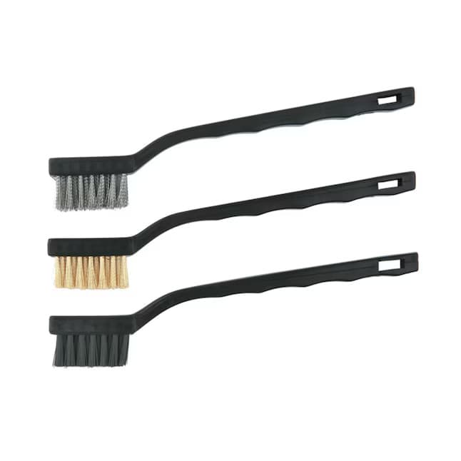Lincoln Electric 3-Piece Wire Brush Set: Brass, Stainless Steel, Nylon Brushes 2