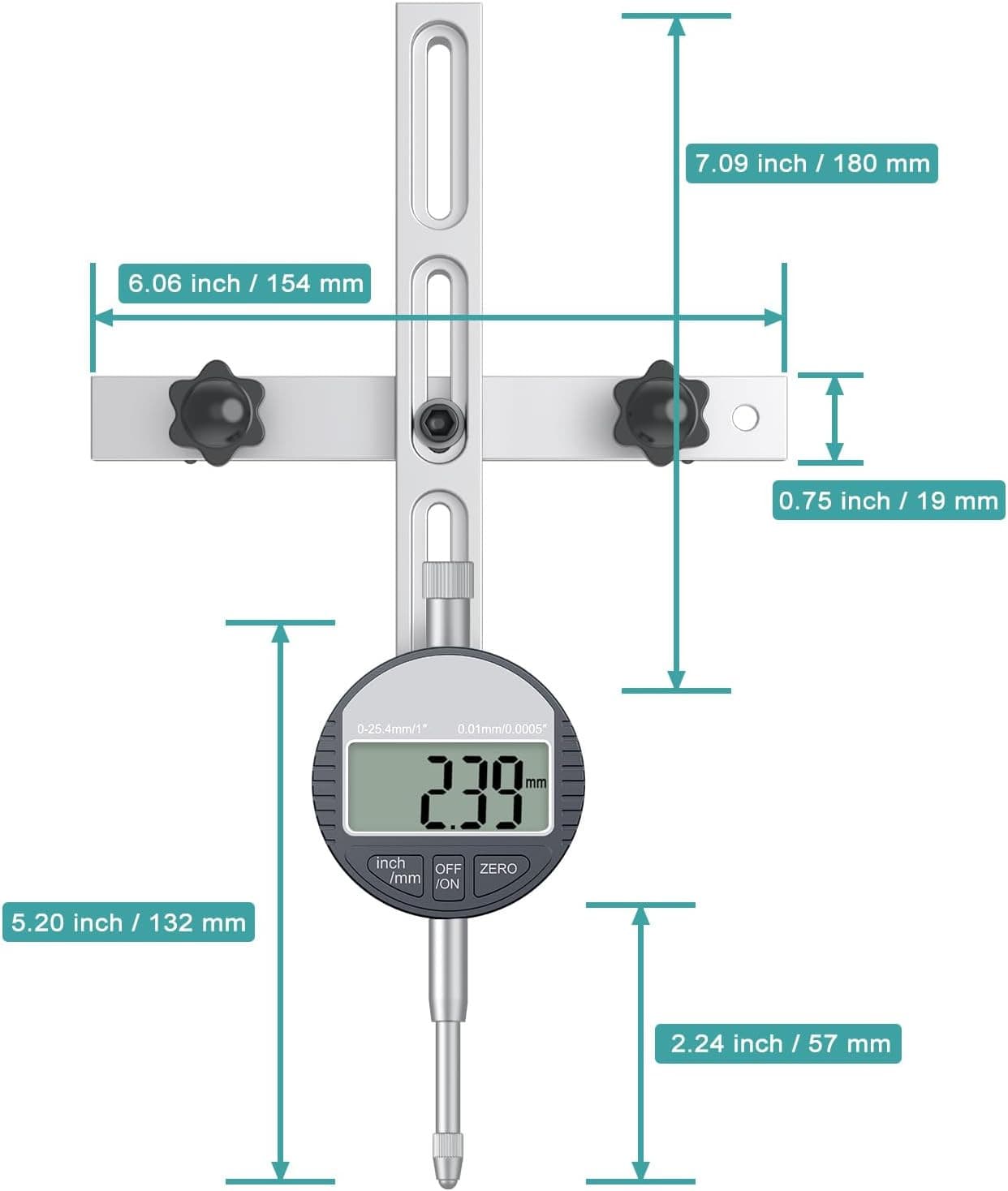 HDLNKAK Table Saw Digital Dial Indicator Gauge, for Aligning and Calibrating Wor 5
