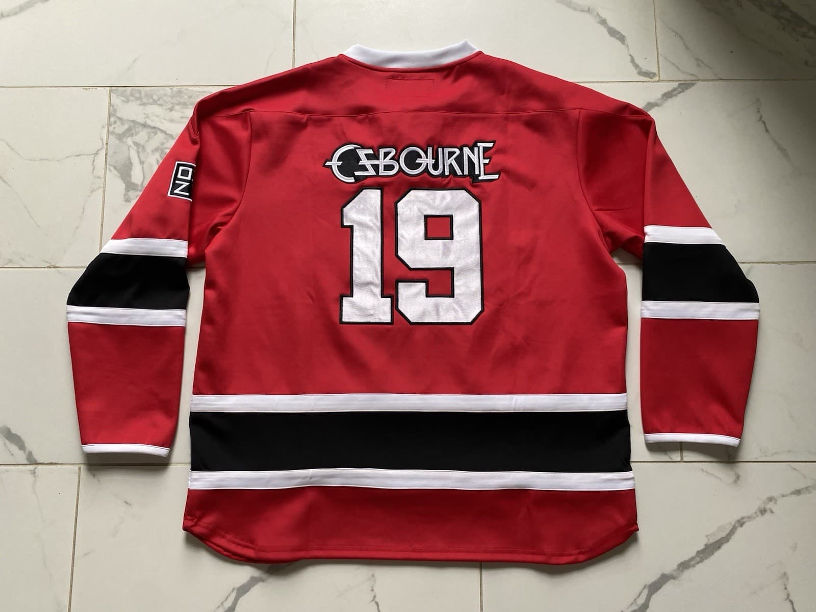 2019 Ozzy Osbourne Speak of the Devil Hockey Jersey Size 3XL Red Black Bat 2
