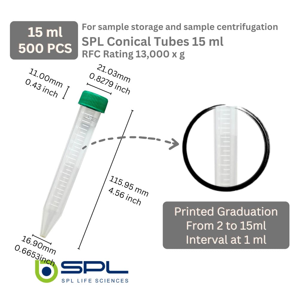 SPL 15 ml Conical Centrifuge Tube,PP/HDPE, Sterile, #50015E 3
