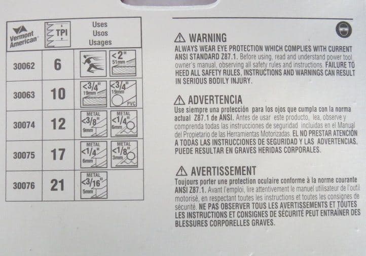 Vermont American 30086 Bi-Metal U-Shank Jig Saw Blade Set 8-Piece 3