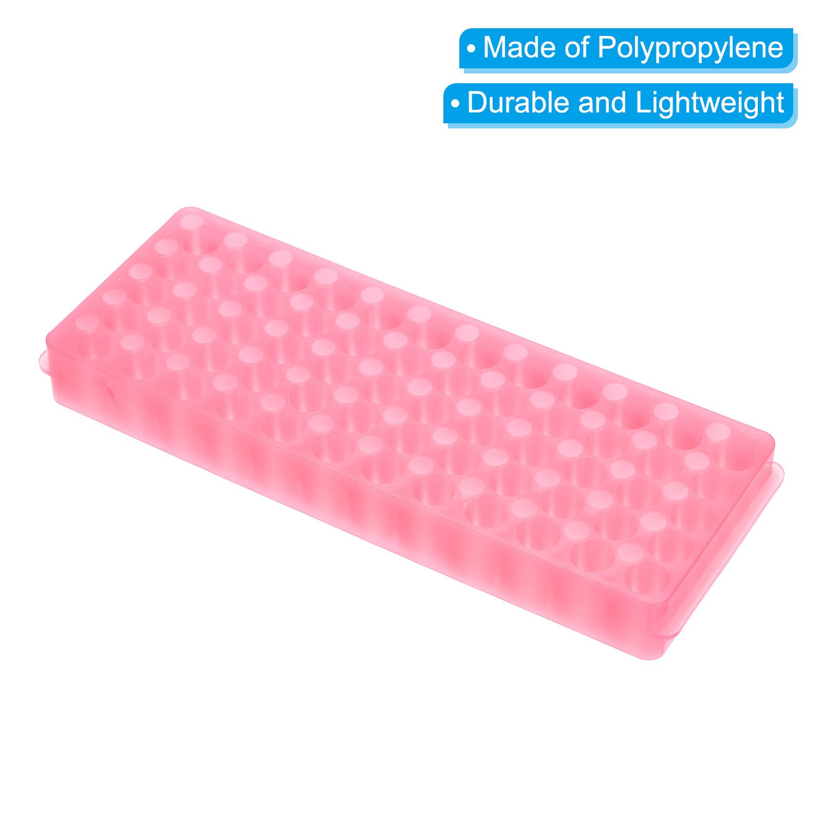 60 Wells Tube Rack, 4 Pcs Vial Rack for Tubes 0.2/0.5/1.5/2ml, Pink 3