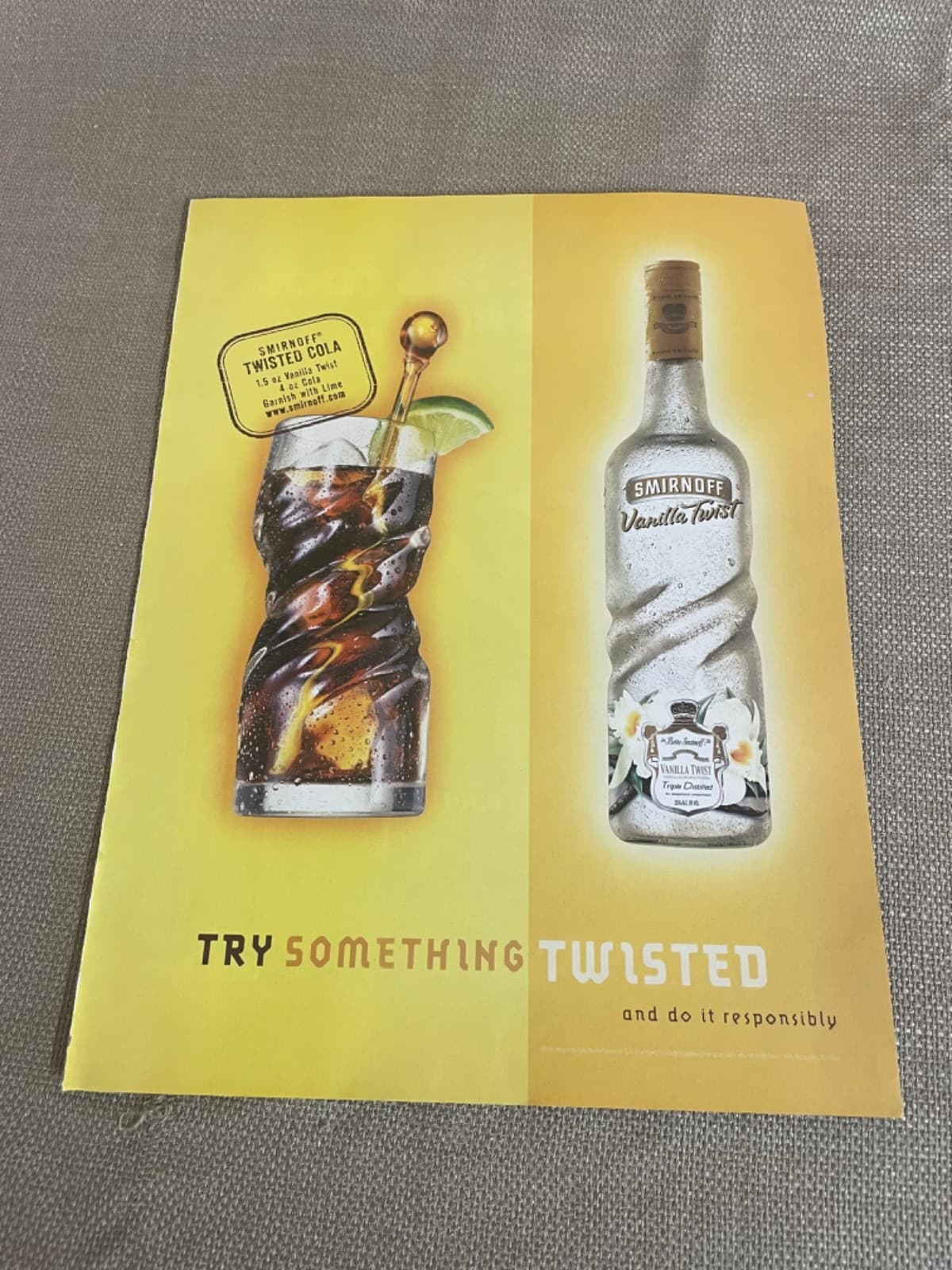 Smirnoff Try Something Twisted Magazine Ad Advertisement 2001 2