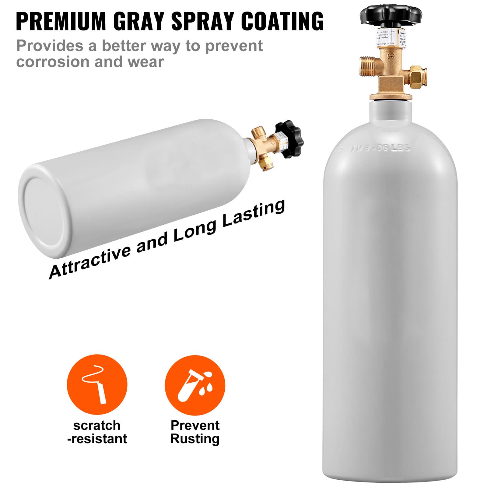 5 Lbs CO2 Tank Aluminum Gas Cylinder CGA320 Valve For Draft Soda Beer Kegerator 3