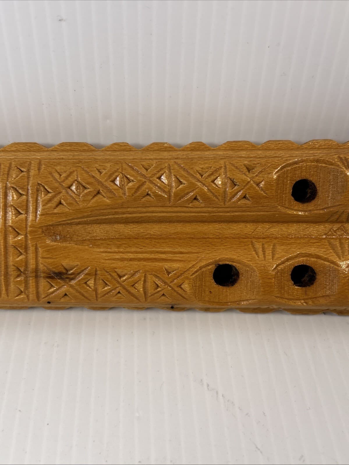 Vintage Wood Hand Carved Dvojnice Balkan Twin Double Flute 5