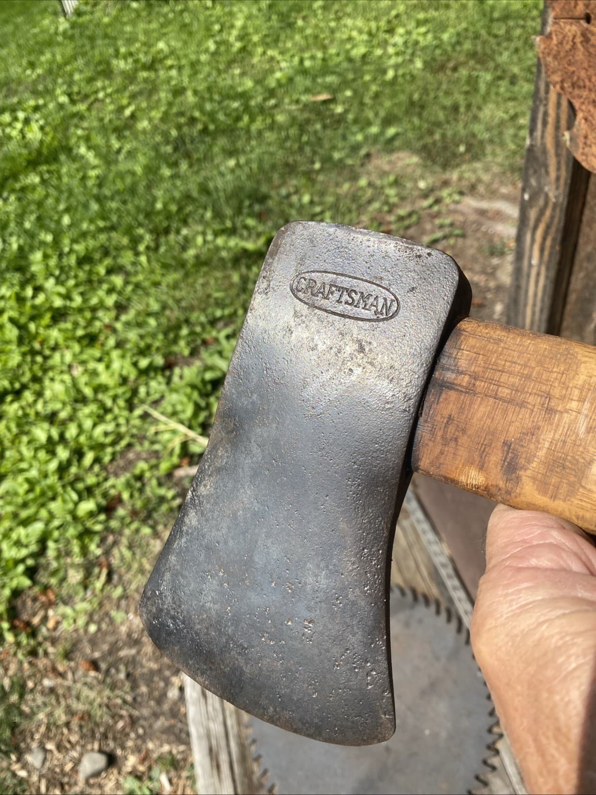 VINTAGE CRAFTSMAN BOYS AXE Oval Logo W /Solid HANDLE - VERY GOOD COND 3 Lb.4oz 3