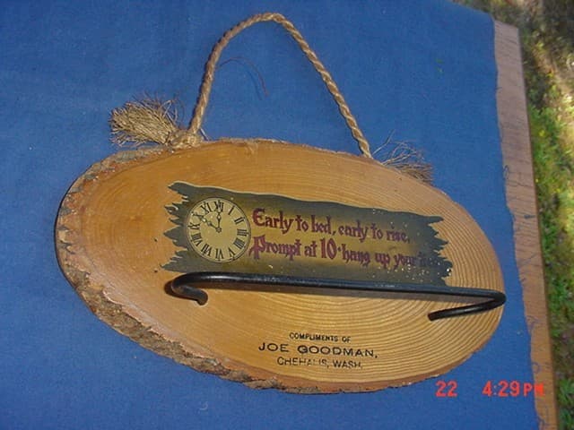 CA 1900 JOE GOODMAN CLOTHING NOVELTY ADVERTISING TIE RACK CHEHALIS WASHINGTON