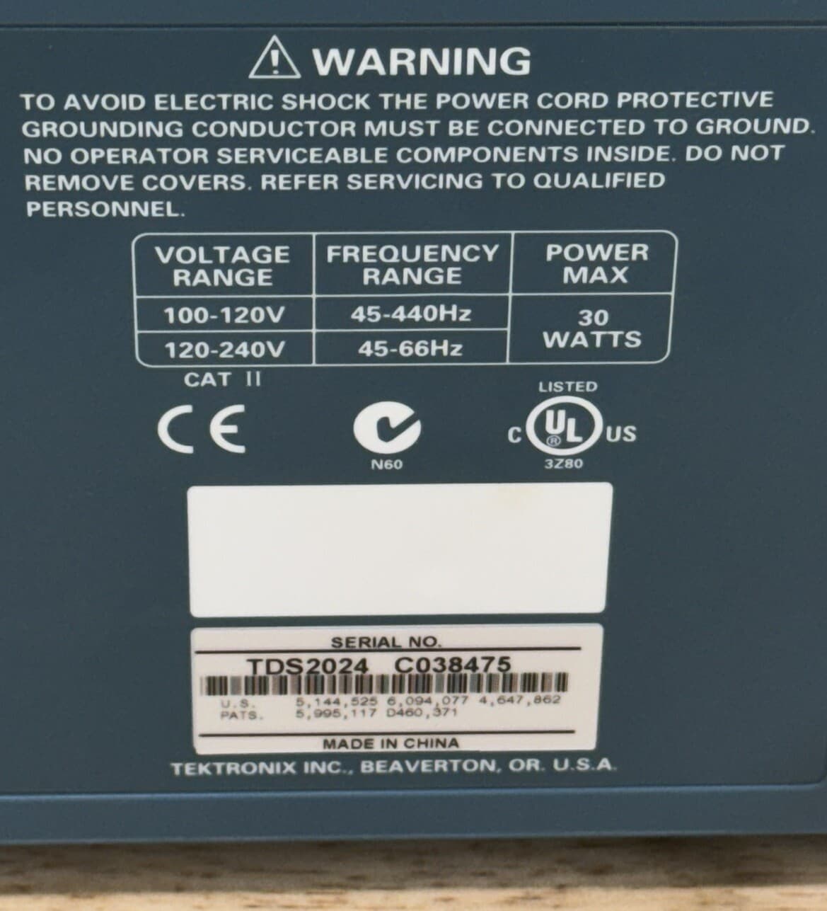Tektronix TDS2024, 4 Channel, 200MHz, 2GS/s, Digital Storage Oscilloscope 5