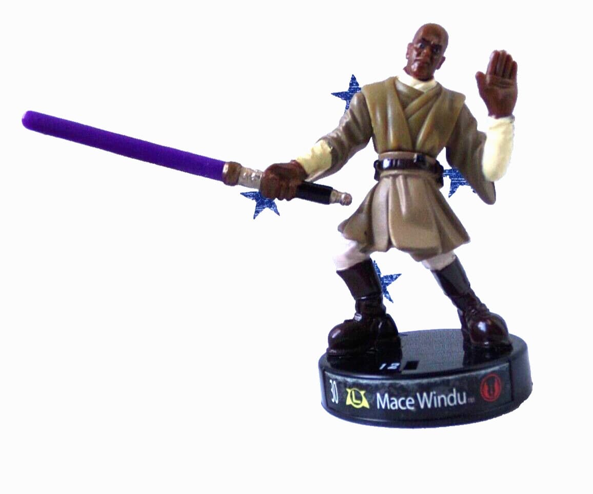 MACE WINDU Game Piece Action Figure Star Wars Attackback Battle Hasbro Toy  2005 3