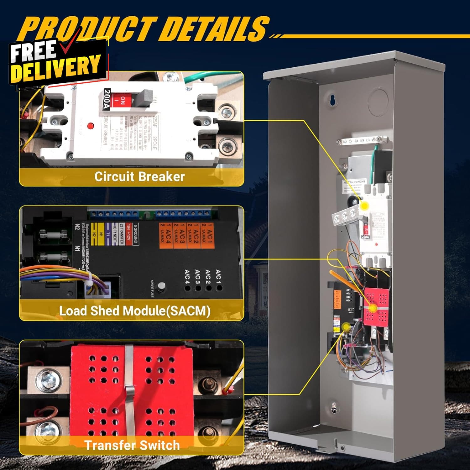 200 Amp Automatic Transfer Switch W/Power Management Replacement for Generac.... 5